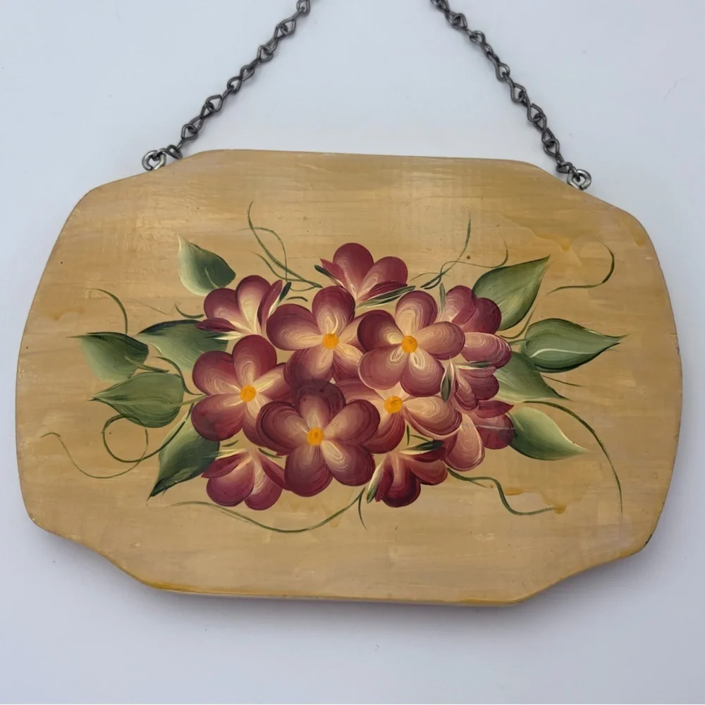 Hand-painted, Signed Floral Welcome Sign